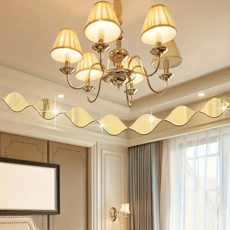 Wall Stickers, 3D Self-adhesive Oval Mirror Tile Stickers, Suitable for Living Room, Bathroom, Home Office - Vertical Direction, Glass Surface, No Electricity Required