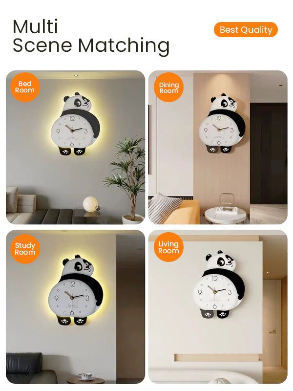 Panda Wall Clock Living Room Atmosphere Simple Modern Living Room Watch New Clock Dining Room