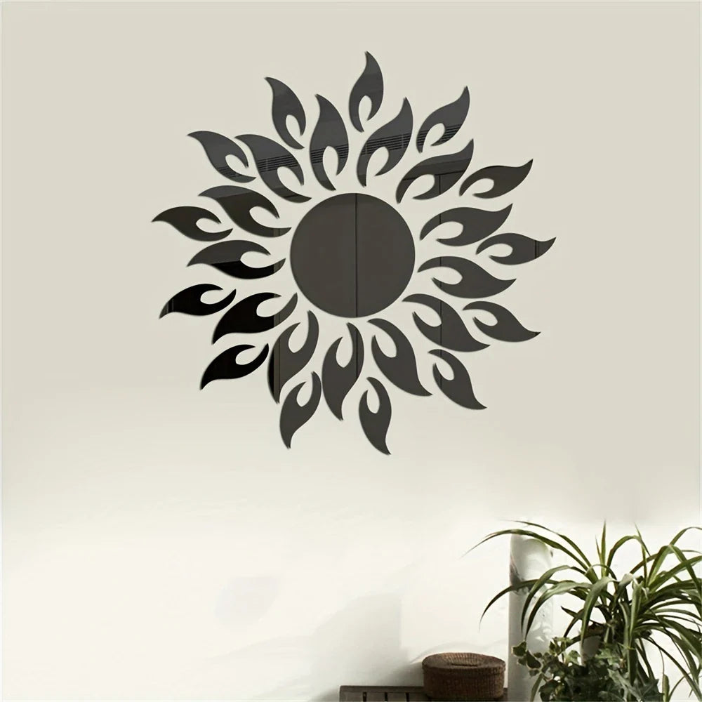 Acrylic Mirror Sticker Holiday Home Decoration Self-adhesive Wall Sticker Wall Mirror Tile Bedroom Installation DIY Self-adhesive Double Layer Thickened Decoration Creative Home