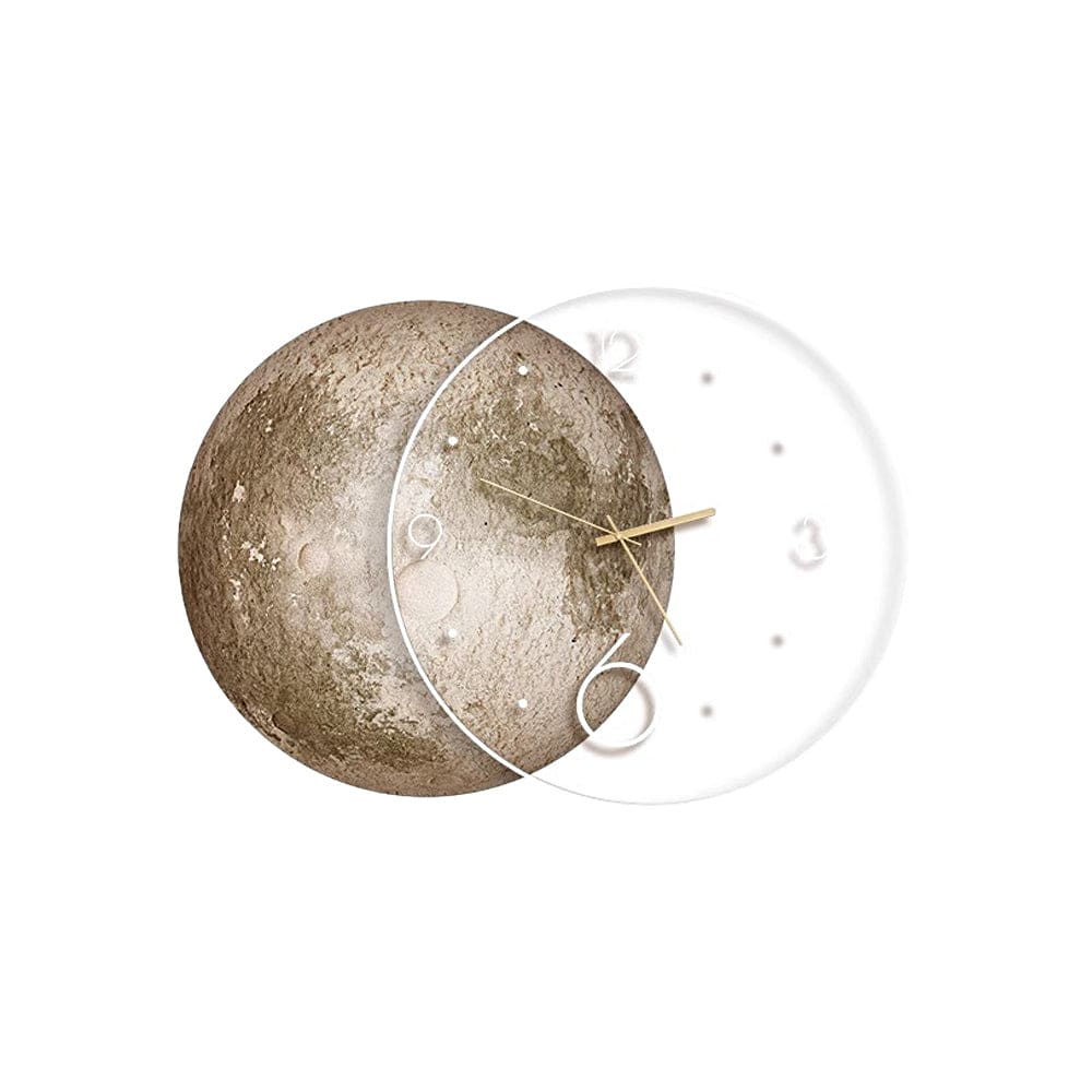 Moon Lunar Wall Clock USB Remote Control Power Bank LED Wall Painting Lamp, 2 Sizes, Black/Glod