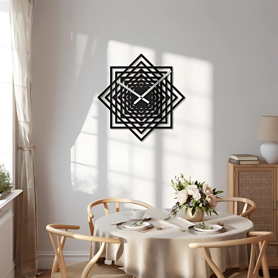 Brown Cloud Exclusive Laser Cut Modern Black Wall Clock Made of Engineered Wood for Personal/Corporate Gift
