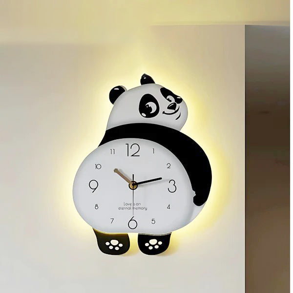 Panda Wall Clock Living Room Atmosphere Simple Modern Living Room Watch New Clock Dining Room