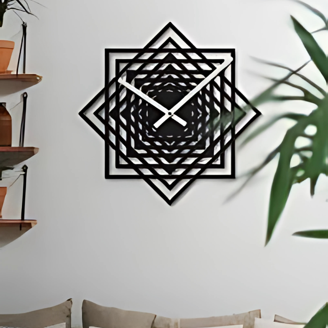 Brown Cloud Exclusive Laser Cut Modern Black Wall Clock Made of Engineered Wood for Personal/Corporate Gift