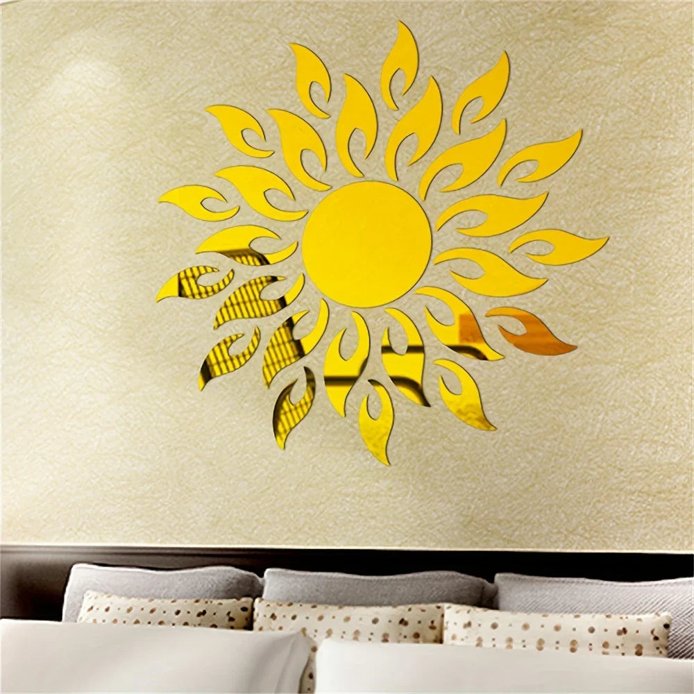 Acrylic Mirror Sticker Holiday Home Decoration Self-adhesive Wall Sticker Wall Mirror Tile Bedroom Installation DIY Self-adhesive Double Layer Thickened Decoration Creative Home