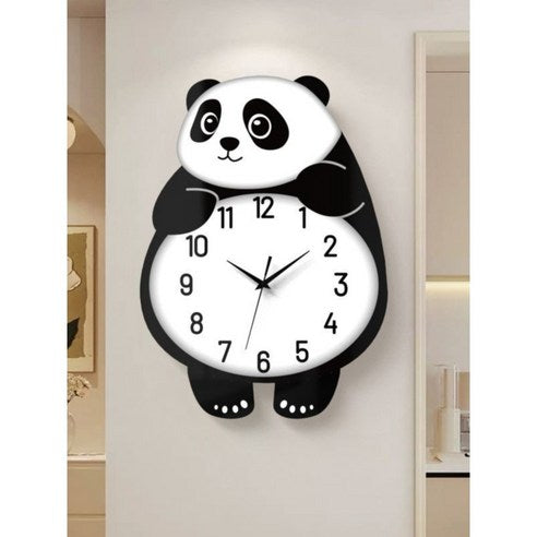 "Adorable Panda Wall Clock – Cute Cartoon Design for Kids' Room"