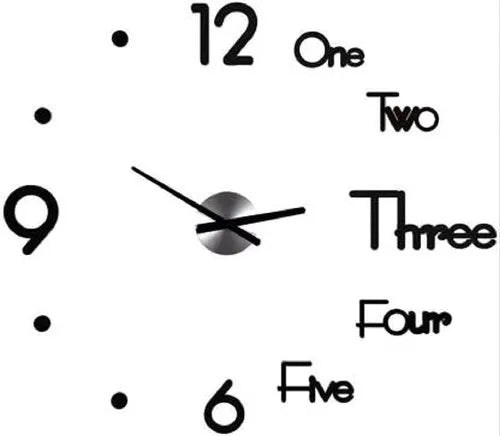 Wall Clocks Glossy Self-adhesive Adjustable Silent Operated Home Wall Clock for Cafe