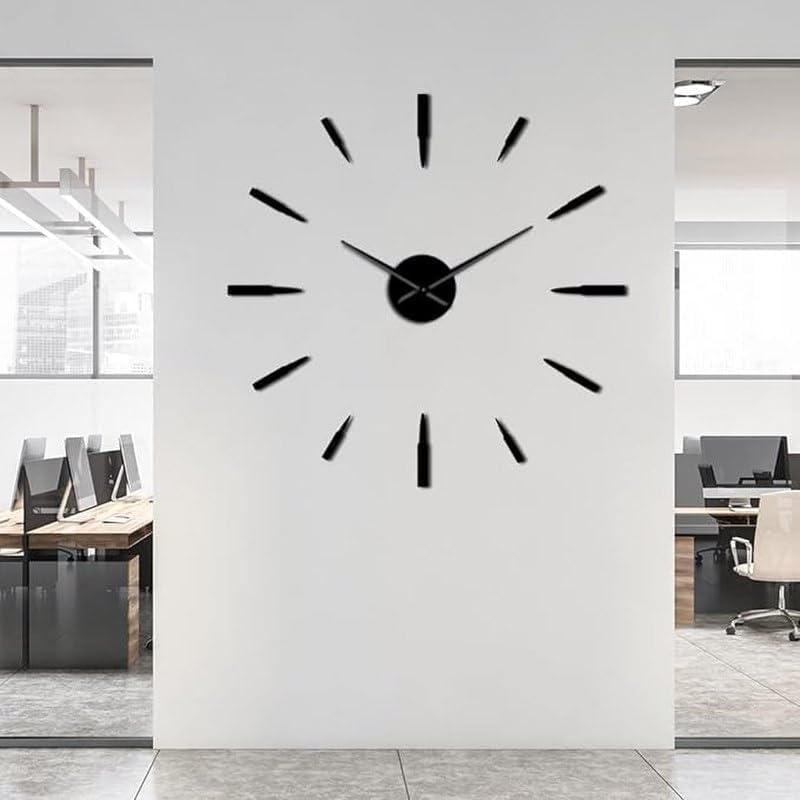 Home Gallery 3D Wall Clock Without Numbers 28x28 inches
