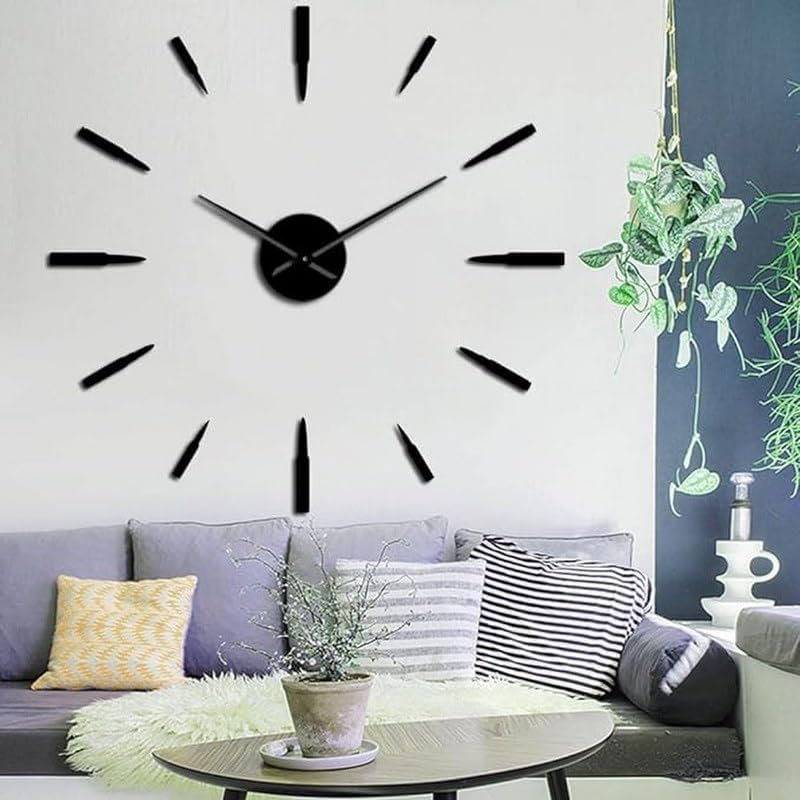 Home Gallery 3D Wall Clock Without Numbers 28x28 inches