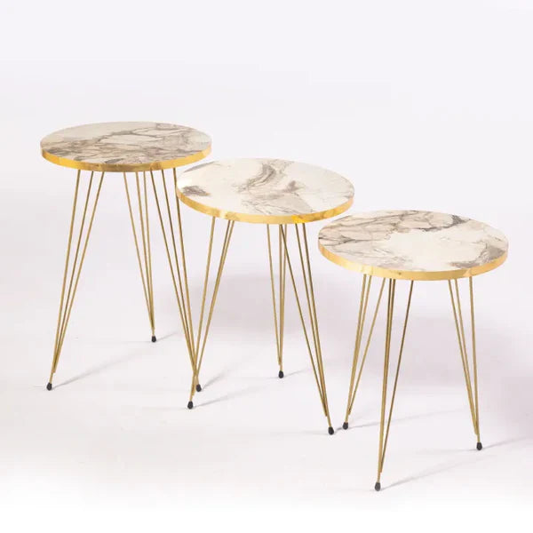 Round White/Black Side Table / Coffee Table - Alifdukan