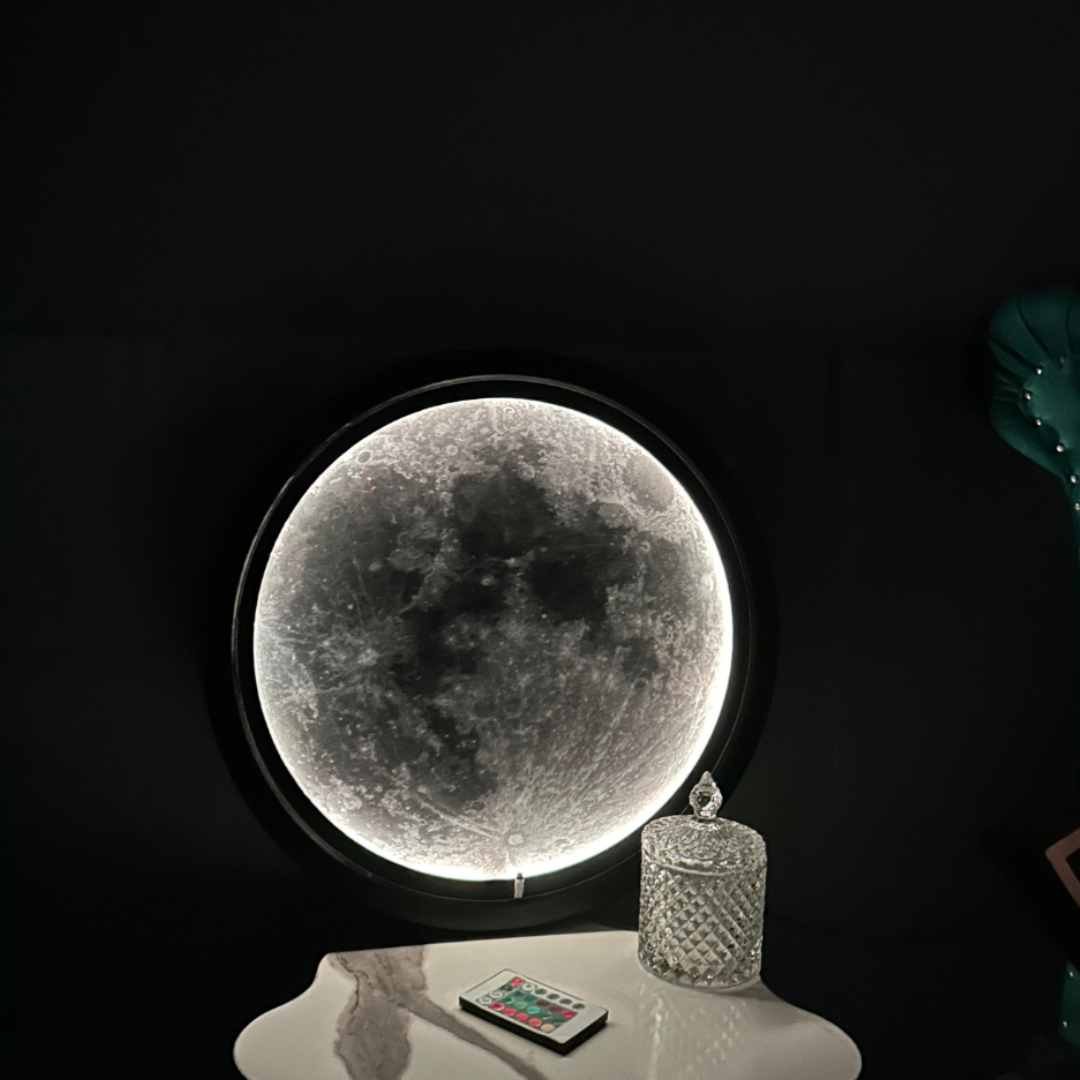 Modern LED Moon Wall  Light Decor (Dimensions 18*18 Inch)