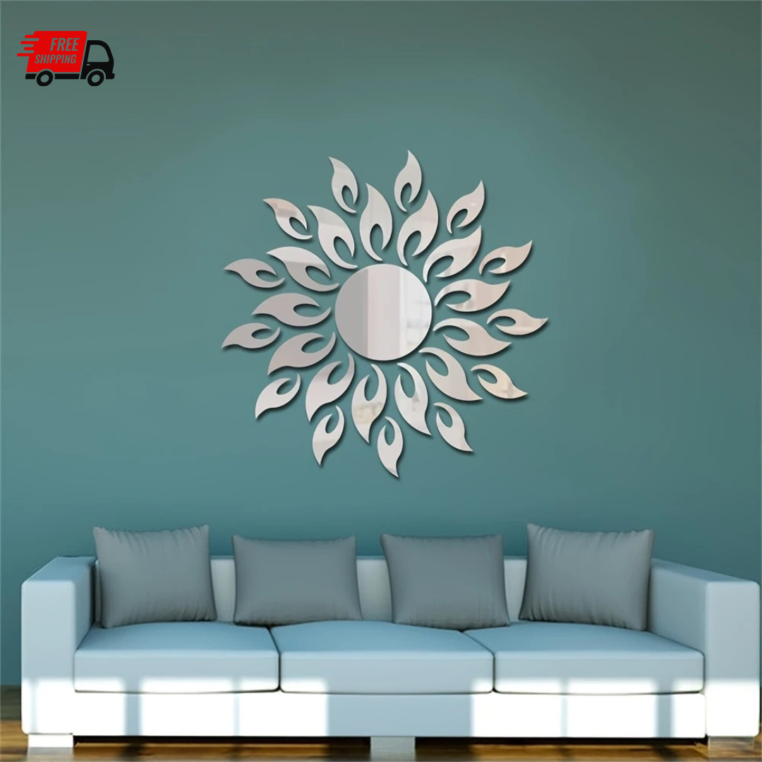 Acrylic Mirror Sticker Holiday Home Decoration Self-adhesive Wall Sticker Wall Mirror Tile Bedroom Installation DIY Self-adhesive Double Layer Thickened Decoration Creative Home