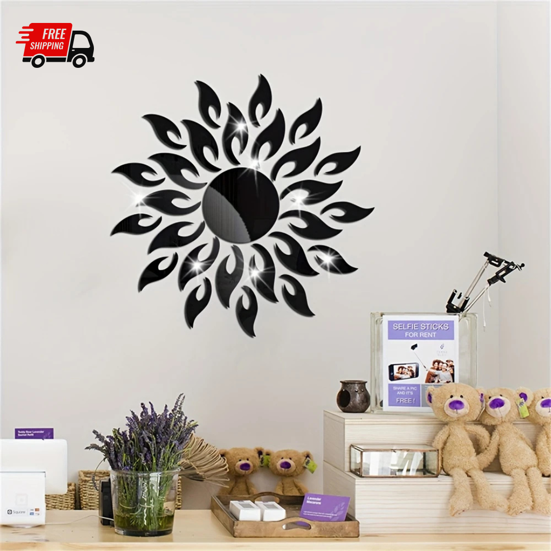 Acrylic Mirror Sticker Holiday Home Decoration Self-adhesive Wall Sticker Wall Mirror Tile Bedroom Installation DIY Self-adhesive Double Layer Thickened Decoration Creative Home
