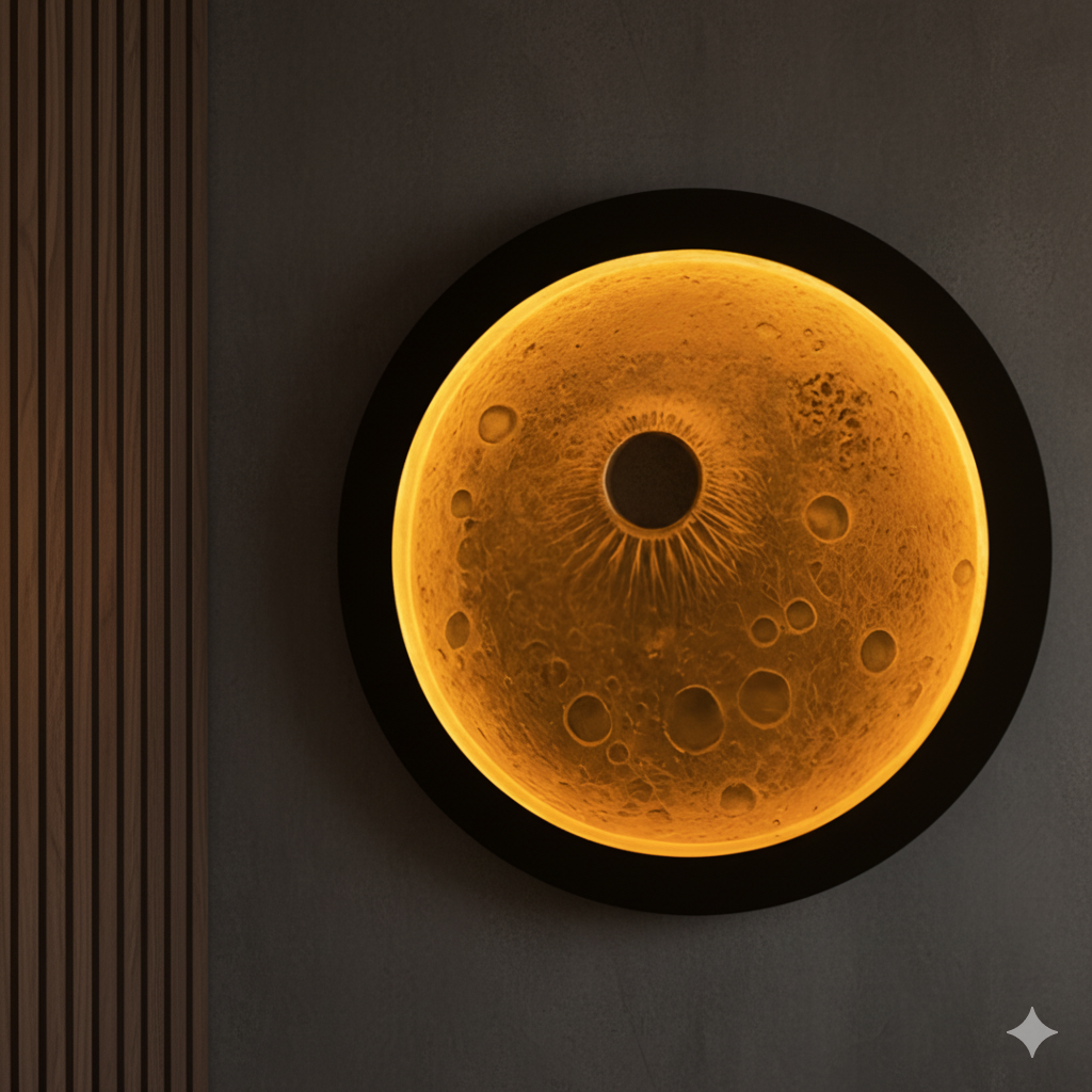 Modern LED Moon Wall Light Decor With Remote Light changing options(Dimensions 18*18 Inch)