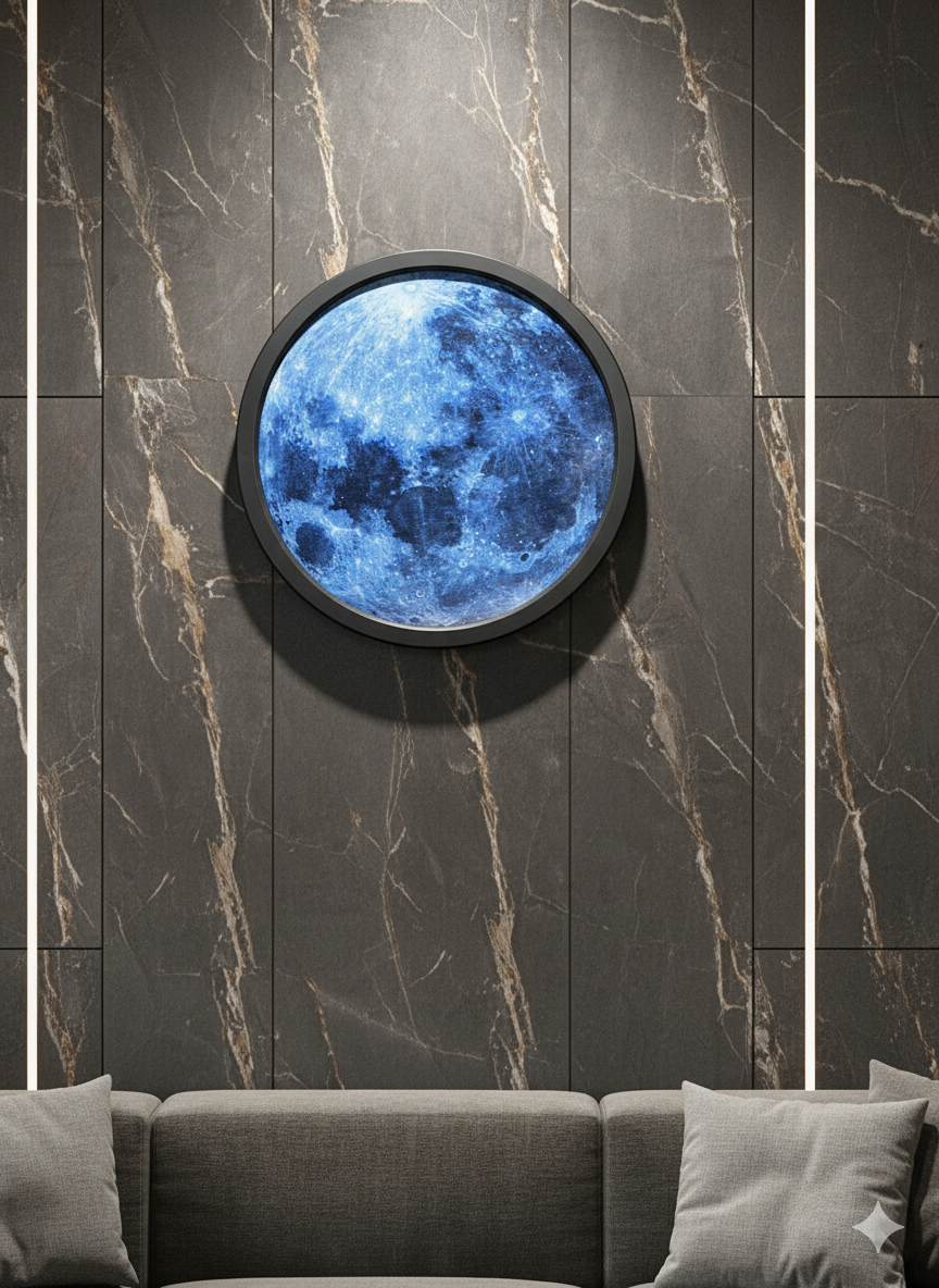 Modern LED Moon Wall  Light Decor (Dimensions 18*18 Inch)