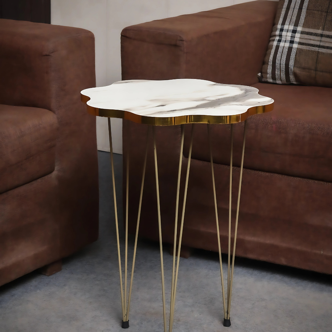 flower white/Black Side table / Coffee Table - Alifdukan