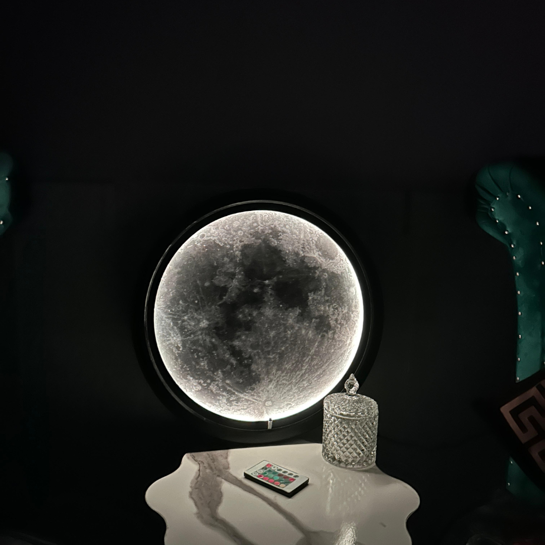 Modern LED Moon Wall  Light Decor (Dimensions 18*18 Inch)