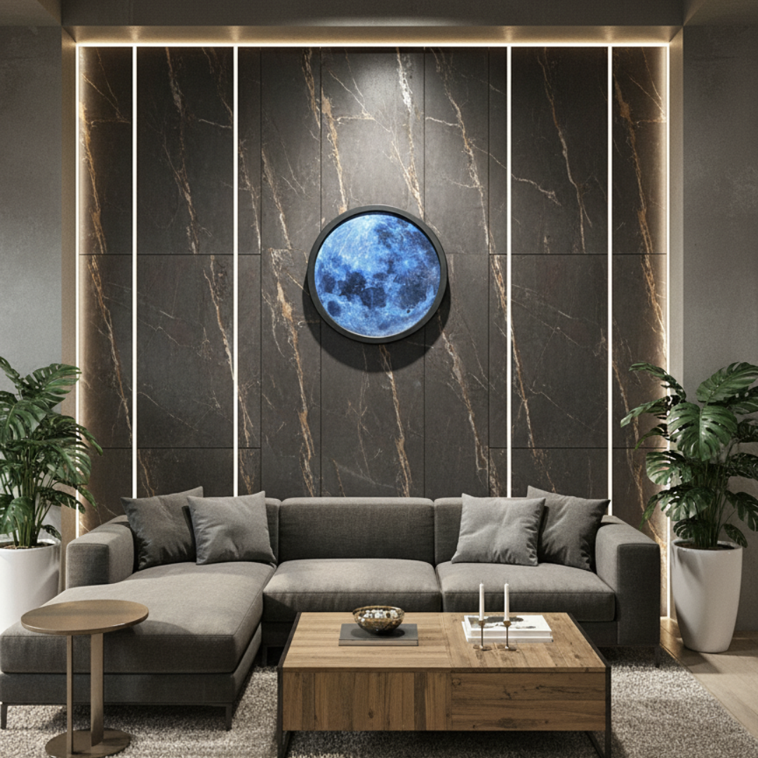 Modern LED Moon Wall  Light Decor (Dimensions 18*18 Inch)