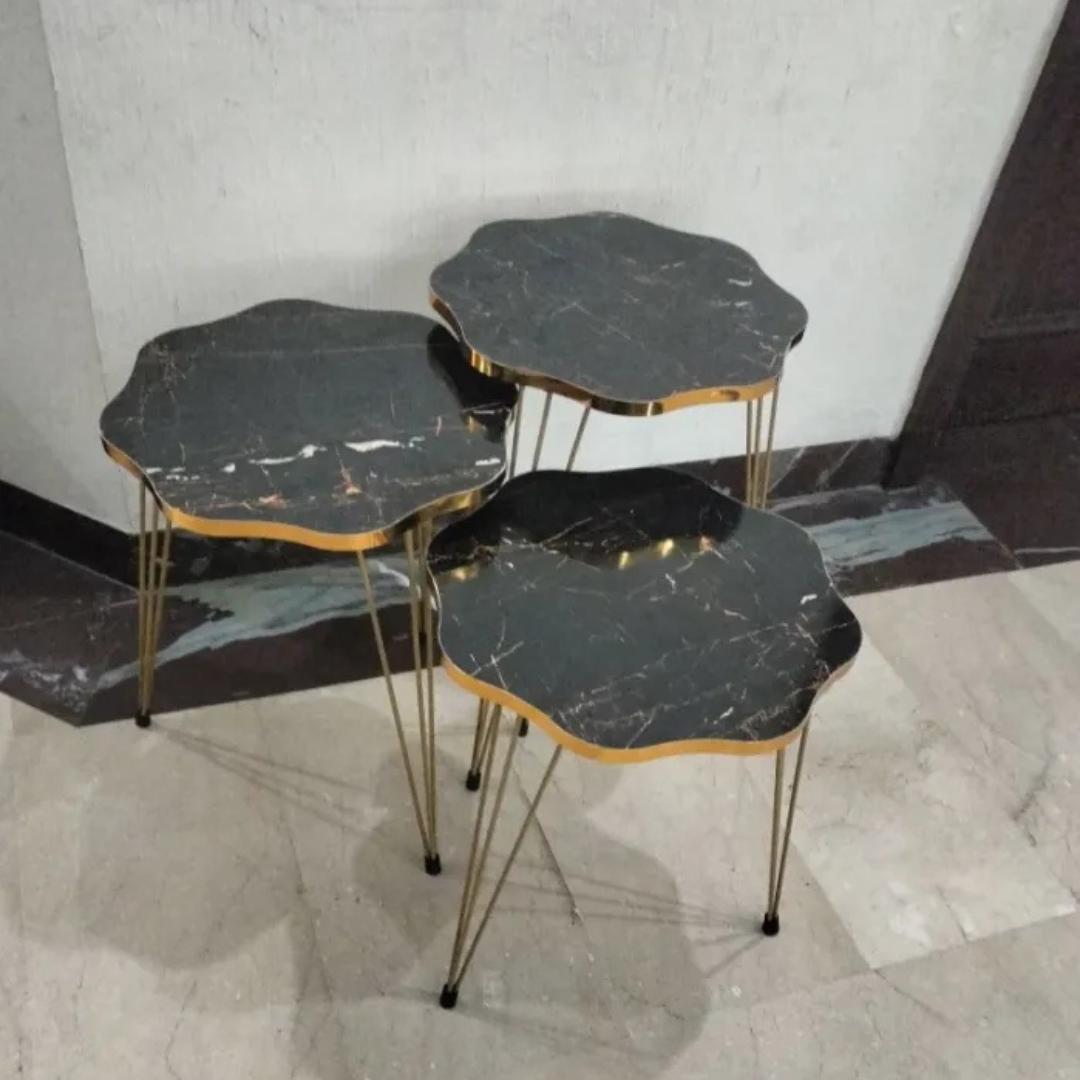 flower white/Black Side table / Coffee Table - Alifdukan