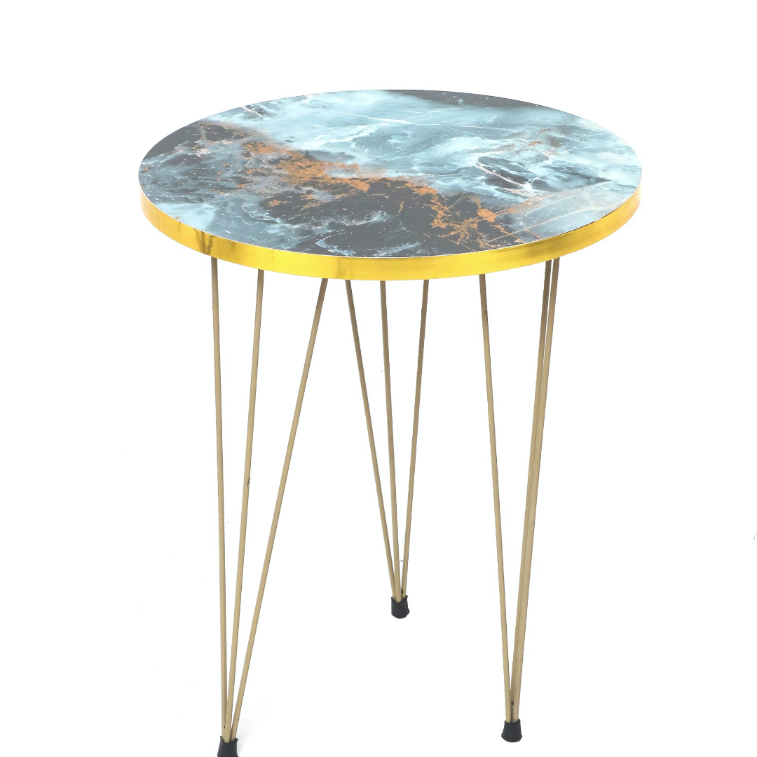 Round White/Black Side Table / Coffee Table - Alifdukan