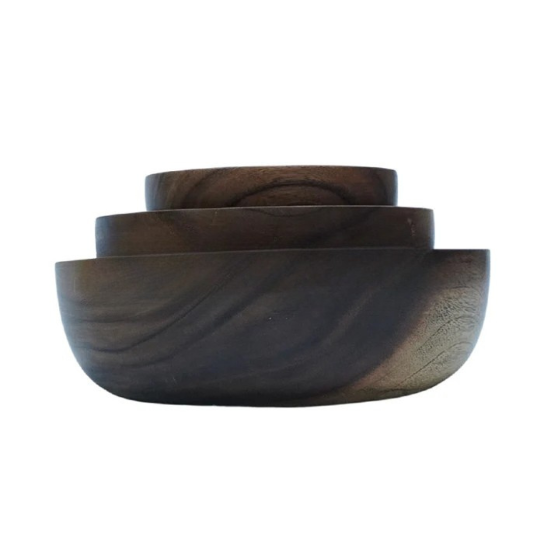 Wooden 3 Big Bowl Set