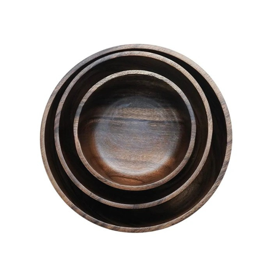 Wooden 3 Big Bowl Set