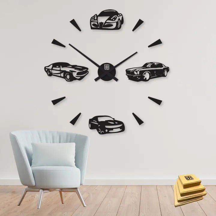 BB Bargain Bazzar Wall Clock 3D 24 inch Wooden Watch DIY Design Decoration Quartz Numeric For Home Decor Living Room And Offices And For Gifts