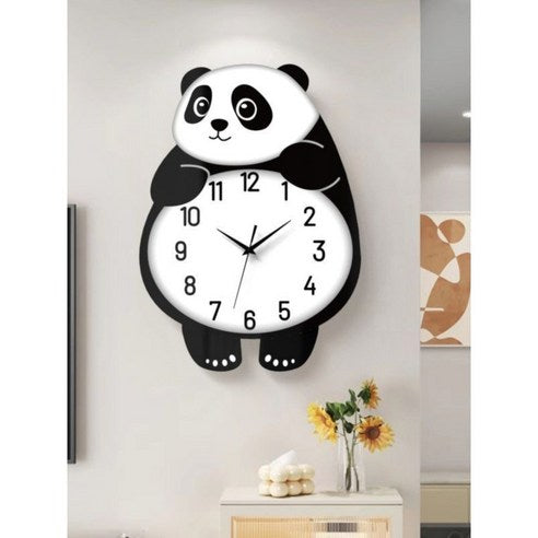 "Adorable Panda Wall Clock – Cute Cartoon Design for Kids' Room"