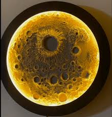 Modern LED Moon Wall Light Decor With Remote Light changing options(Dimensions 18*18 Inch)