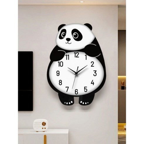 "Adorable Panda Wall Clock – Cute Cartoon Design for Kids' Room"