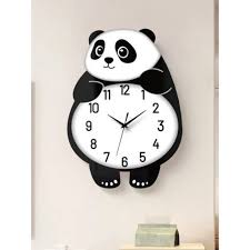 "Adorable Panda Wall Clock – Cute Cartoon Design for Kids' Room"