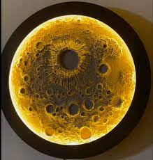 Modern LED Moon Wall Light Decor With Remote Light changing options(Dimensions 18*18 Inch)